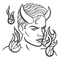 Hübscher Teufelscharakter mit Feuer PNG-Design