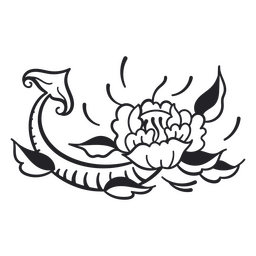 Dekorative Blume mit Teufelsschwanz PNG-Design