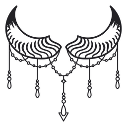 Cuernos de diablo decorativos con adornos Diseño PNG
