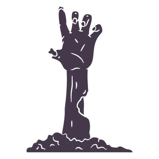 La mano de Zombie saliendo del suelo. Diseño PNG