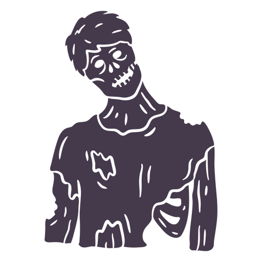 Ícone de recorte de zumbi assustador Desenho PNG