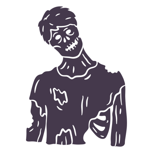 Icono de recorte de zombie aterrador Diseño PNG