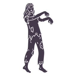 Zombie-Mädchen-Charakter zu Fuß PNG-Design