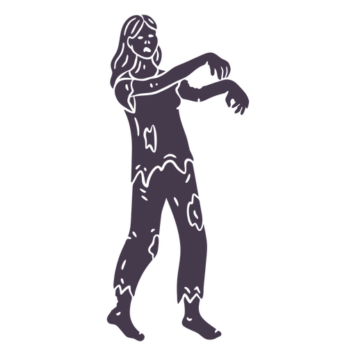 Zombie-Mädchen-Charakter zu Fuß PNG-Design