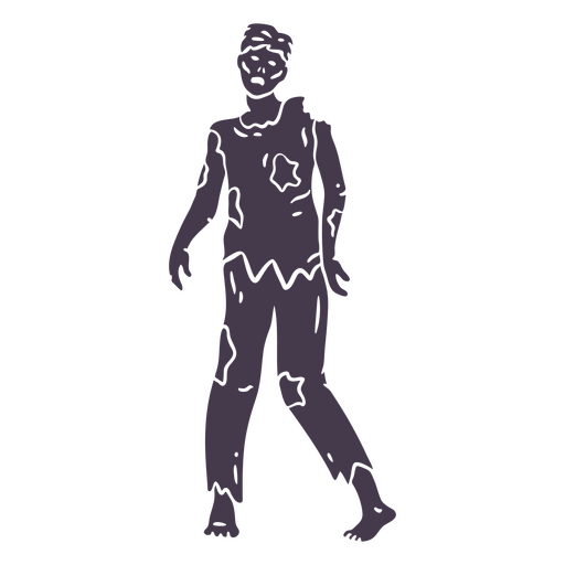 Scary zombie character walking PNG Design