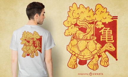 Turtle bonsai t-shirt design