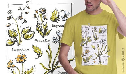 Design de camisetas Cottagecore lifestyle plants
