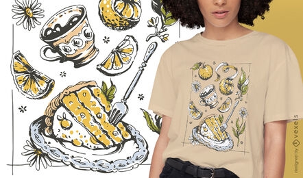 Design de camiseta de comida de estilo de vida Cottagecore