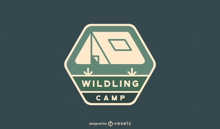 Modelo de logotipo de barraca de acampamento
