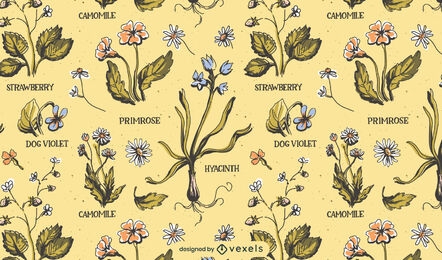 Blumen Vintage Natur Muster Design