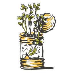 Pflanzen, die in einer Dose wachsen PNG-Design