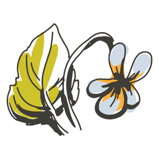 Icono de flor detallada Cottagecore Diseño PNG