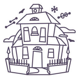 Haunted house mid century icon PNG Design