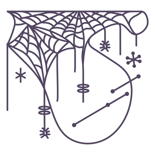 ícone de teia de aranha de meados do século Desenho PNG