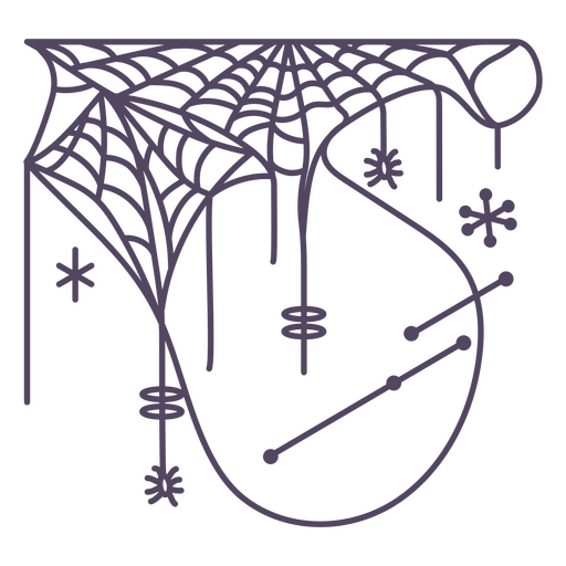 Spinnennetz-Symbol aus der Mitte des Jahrhunderts PNG-Design