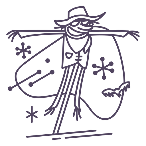 Halloween scarecrow mid century icon PNG Design