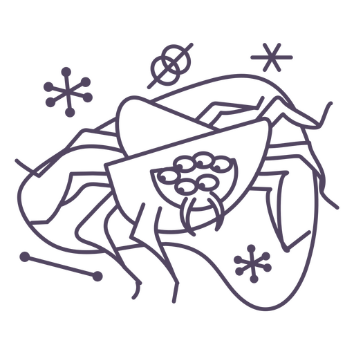 Spider cartoon mid century icon PNG Design