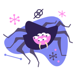 Mid century spider colorful character PNG Design