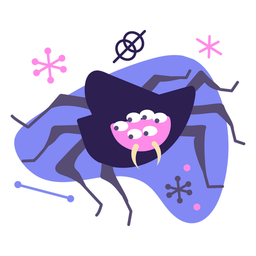 Personagem colorido de aranha de meados do século Desenho PNG