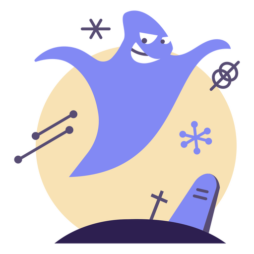 Ghost mid century colorful character PNG Design