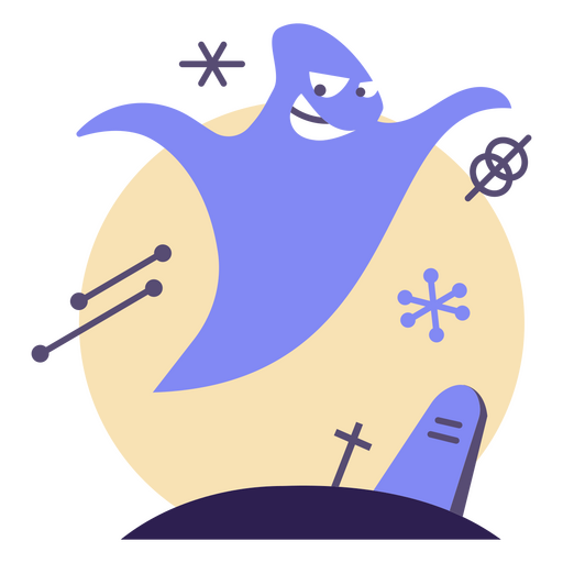 Personagem colorido fantasma de meados do século Desenho PNG