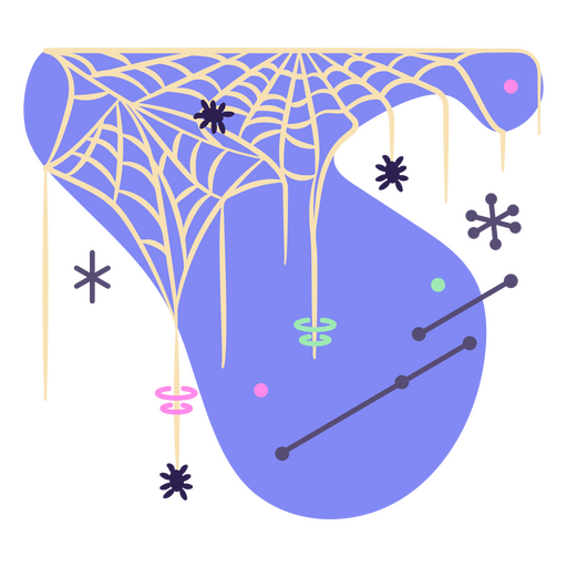 Spinnennetz im Stil der Mitte des Jahrhunderts PNG-Design