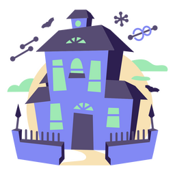 Casa assombrada estilo meados do século Desenho PNG