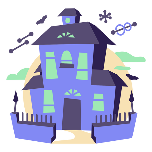 Haunted house mid century style  PNG Design