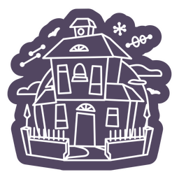 Haunted House Cartoon Cutout PNG & SVG Design For T-Shirts