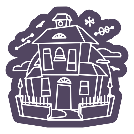 Recorte de desenho animado de casa assombrada Desenho PNG