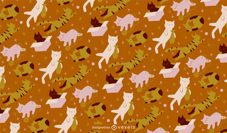Gatos fofos brincando de desenho animal