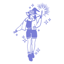 Teenage witch character PNG Design