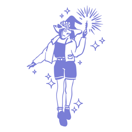 Teenage witch character PNG Design