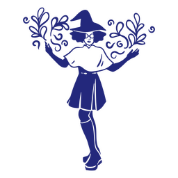 Girl witch character PNG Design