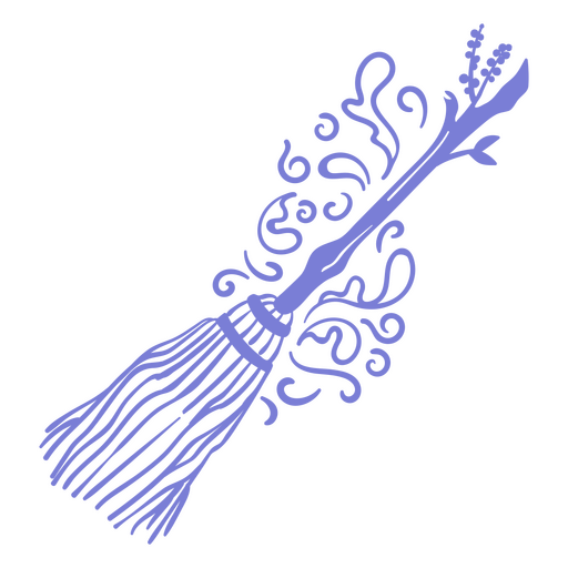 Icono de escoba de bruja decorativa Diseño PNG