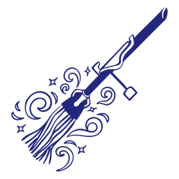A vassoura voadora mágica da bruxa Desenho PNG
