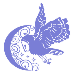 Ícone decorativo de coruja e lua Desenho PNG Transparent PNG