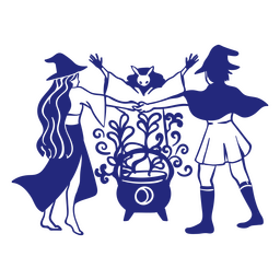 Grupo de bruxas fazendo feitiço Desenho PNG