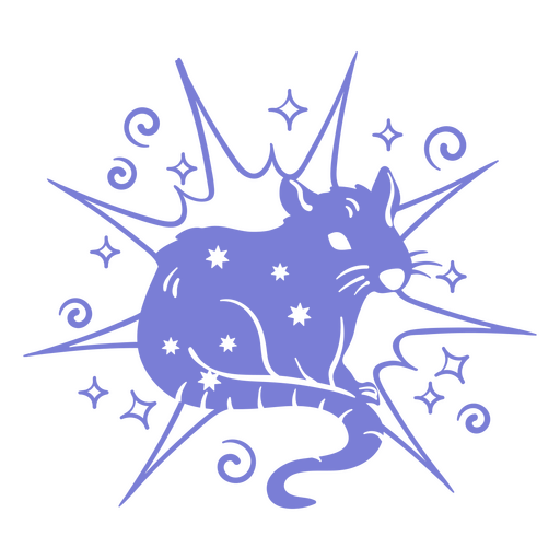 Sparkly witch's rat PNG Design