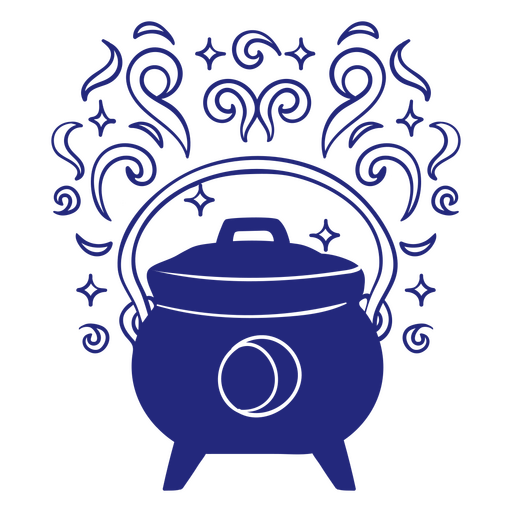 Witch's decorative cooking pot PNG Design