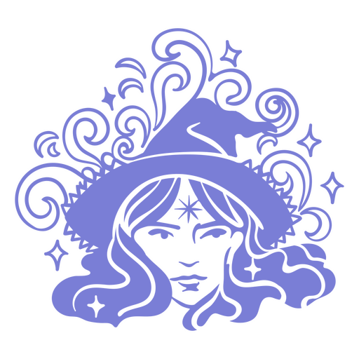 Ícone decorativo jovem bruxa Desenho PNG