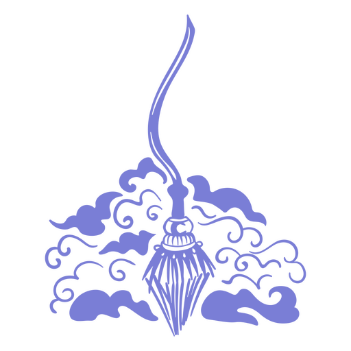 Icono decorativo de escoba voladora de bruja Diseño PNG