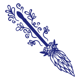A vassoura voadora floral da bruxa Desenho PNG