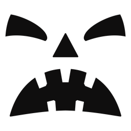 Icono de cara enojada de calabaza tallada Diseño PNG