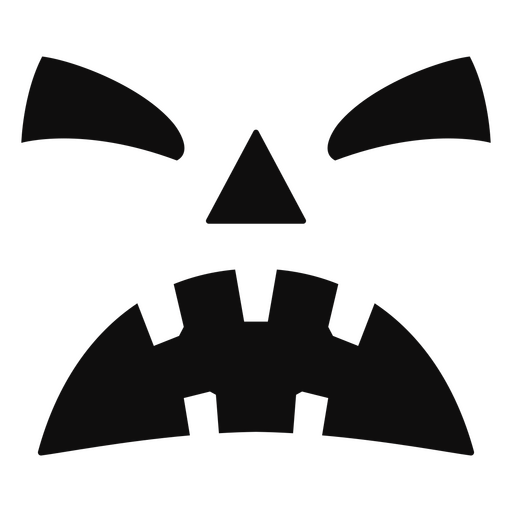 Carved pumpkin angry face icon PNG Design