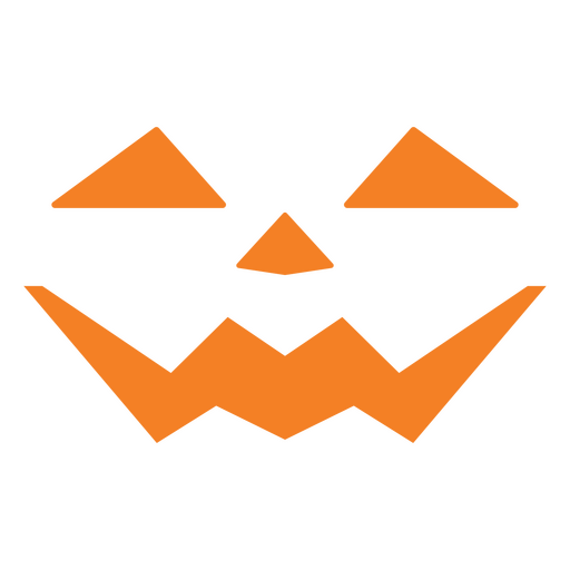 Carved pumpkin happy face icon PNG Design