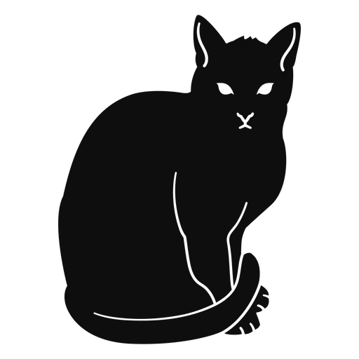 Black cat icon PNG Design