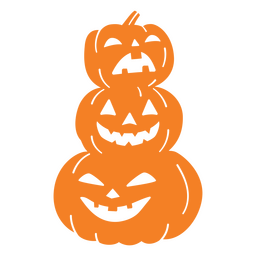 Carved pumpkins piled PNG Design