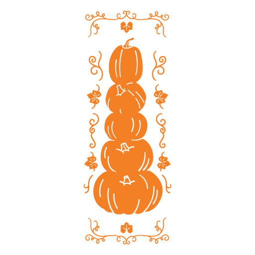 Decorative halloween pumpkin pile PNG Design