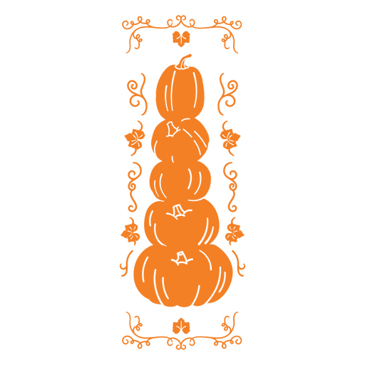 Pila decorativa de calabaza de halloween Diseño PNG